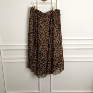 SHEIN Animal Print Midi Skirt Casual